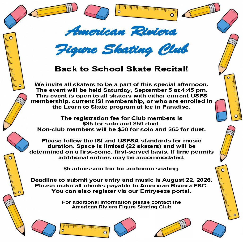 Back to School Skate Anouncement